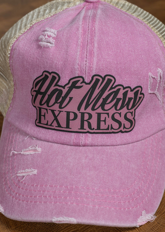 Hot Mess Express Leatherette Patch - Pink Hat