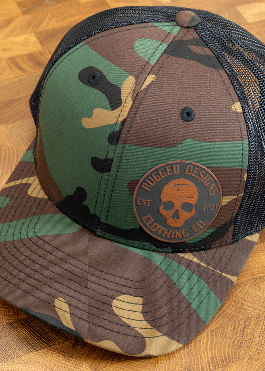 RDCC Distressed Logo Leatherette Patch - Camo Hat
