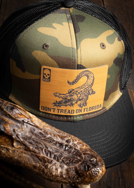 Don't Tread On Florida  - Camo Trucker Flat Bill Hat