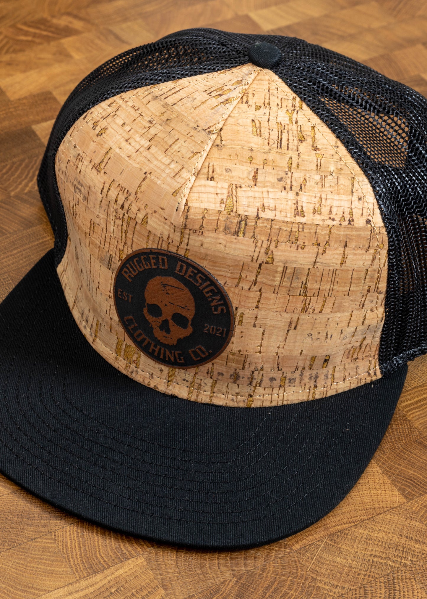 RDCC Distressed Logo - Cork Trucker Flat Bill Hat