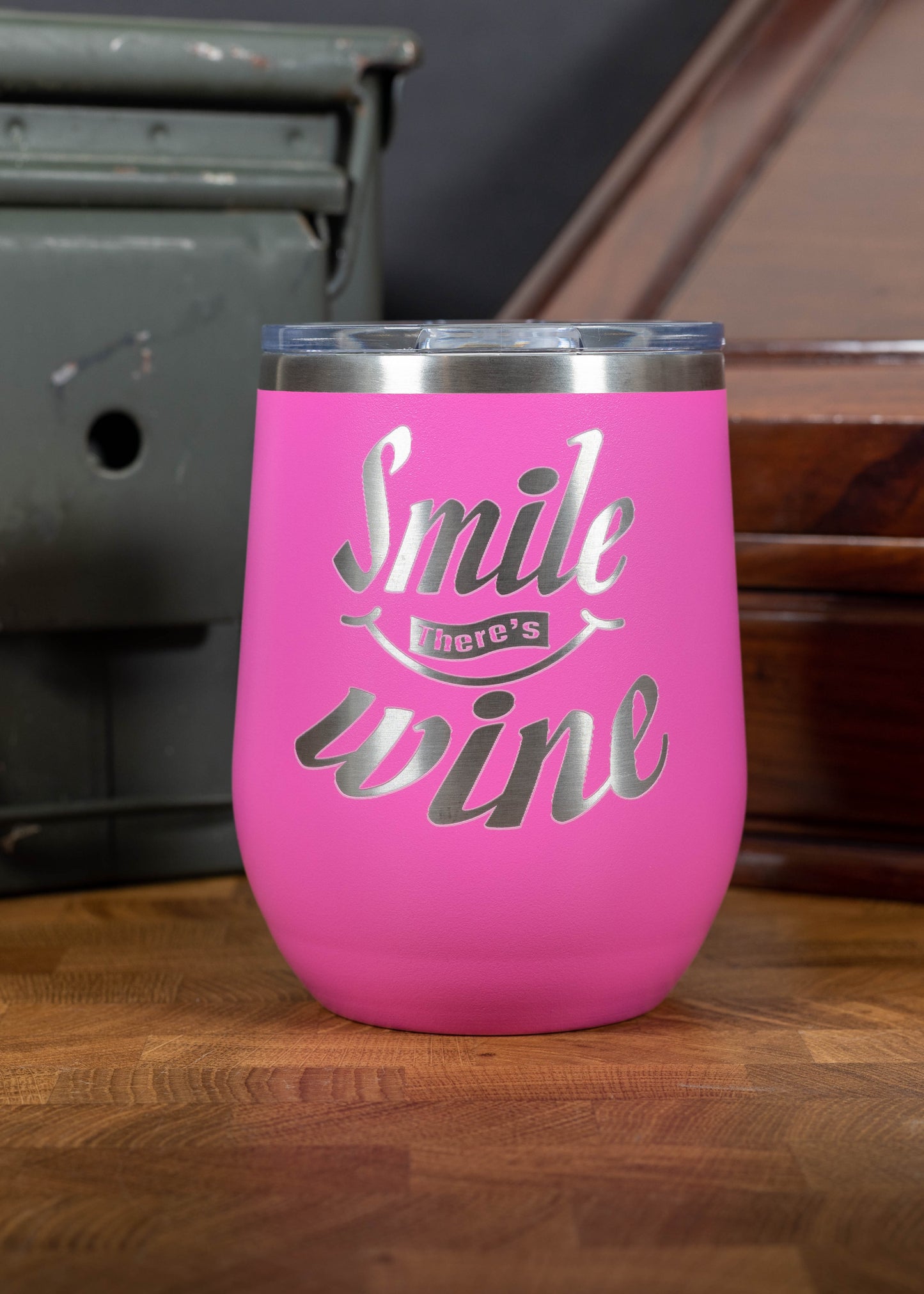 Smile There's Wine - Laser Etched 12 oz Tumbler