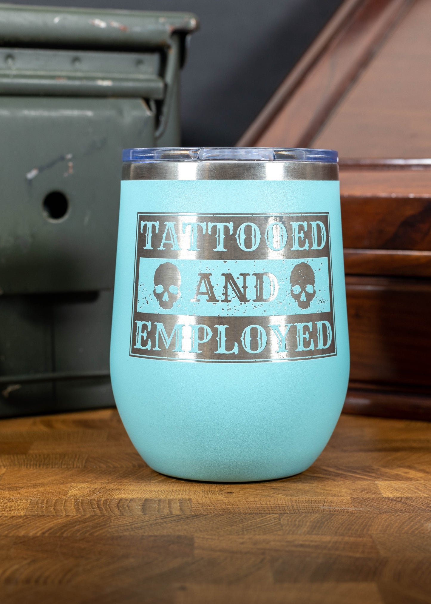 Tattooed and Employed - Laser Etched 12 oz Tumbler